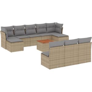 vidaXL Gartenmöbel-Set - Beige, 11 Teile, Modular vidaXL Gartenmöbel-Set - Beige, 11 Teile, Modular