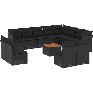 VidaXL Udendørs Møbel Sæt - Sort, Beige, 13 Dele VidaXL Udendørs Møbel Sæt - Sort, Beige, 13 Dele