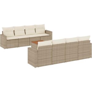 VidaXL Set de Mobilier de Grădină - 9 Piese - Bej - Mobilier de exterior VidaXL Set de Mobilier de Grădină - 9 Piese - Bej - Mobilier de exterior