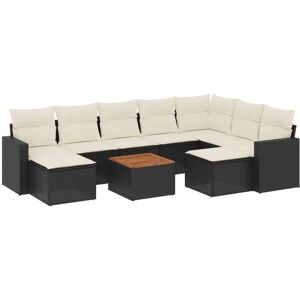 Set de Canapele de Grădină vidaXL - Negru, 10 buc, Modular, Rezistent la UV Set de Canapele de Grădină vidaXL - Negru, 10 buc, Modular, Rezistent la UV