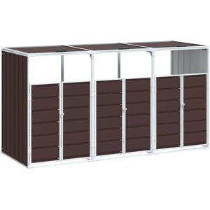 vidaXL Wheelie Bin Storage - 216x81x115 cm - Brown - Garden Trash Cover - Wheelie Bin Storage vidaXL Wheelie Bin Storage - 216x81x115 cm - Brown - Garden Trash Cover - Wheelie Bin Storage