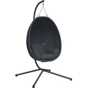 vidaXL Hanging Egg Chair with Stand Anthracite Fabric and Steel - Egg-Shaped Relaxing Seat vidaXL Hanging Egg Chair with Stand Anthracite Fabric and Steel - Egg-Shaped Relaxing Seat