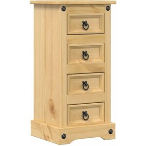 vidaXL Nachtkastje Corona 35x32.5x74 cm Massief dennenhout Bruin - Nachtkastje vidaXL Nachtkastje Corona 35x32.5x74 cm Massief dennenhout Bruin - Nachtkastje