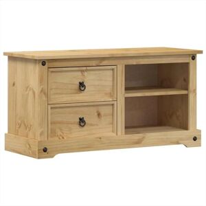 vidaXL TV Cabinet Corona 100x40x52 cm Solid Wood Pine - TV Cabinet vidaXL TV Cabinet Corona 100x40x52 cm Solid Wood Pine - TV Cabinet