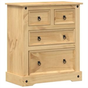 vidaXL Corona 80x43x91 cm Solid Pine Wood Chest of Drawers - Chest of Drawers vidaXL Corona 80x43x91 cm Solid Pine Wood Chest of Drawers - Chest of Drawers