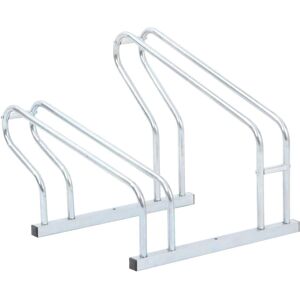 vidaXL Bicycle Stand for 2 Bikes - Galvanised Steel - Indoor/Outdoor vidaXL Bicycle Stand for 2 Bikes - Galvanised Steel - Indoor/Outdoor