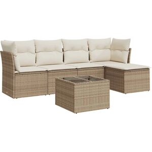 vidaXL 5-Tlg. Garten-Sofagarnitur - Beige, Modular - Gartenmöbel vidaXL 5-Tlg. Garten-Sofagarnitur - Beige, Modular - Gartenmöbel