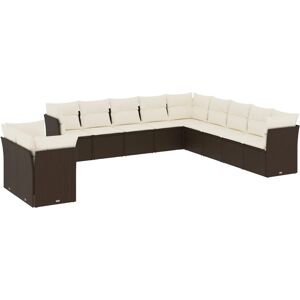 vidaXL 11-Tlg. Garten-Sofagarnitur Mit Kissen Beige Poly Rattan vidaXL 11-Tlg. Garten-Sofagarnitur Mit Kissen Beige Poly Rattan