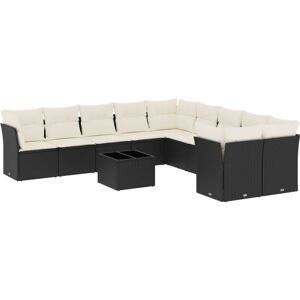 vidaXL 11-Tlg. Garten-Sofagarnitur Mit Kissen Beige Poly Rattan - Schwarz vidaXL 11-Tlg. Garten-Sofagarnitur Mit Kissen Beige Poly Rattan - Schwarz
