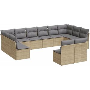 vidaXL 13-Tlg. Garten-Sofagarnitur Mit Kissen Poly Rattan - Modular, Langlebig, UV-beständig vidaXL 13-Tlg. Garten-Sofagarnitur Mit Kissen Poly Rattan - Modular, Langlebig, UV-beständig