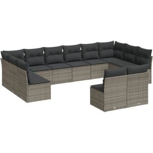 vidaXL 13-tlg. Garten-Sofagarnitur - Grau - Mit T T Modell vidaXL 13-tlg. Garten-Sofagarnitur - Grau - Mit T T Modell