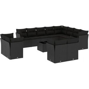 vidaXL 740781 Modulsæt til udendørs møbler - Sort - Have- og terrassemøbel vidaXL 740781 Modulsæt til udendørs møbler - Sort - Have- og terrassemøbel