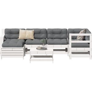 Vidaxl White Pine Garden Sofa Set 7 Pieces Vidaxl White Pine Garden Sofa Set 7 Pieces
