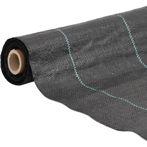 vidaXL Weed Membrane 4x25m Black UV Stabilized Fabric - Garden Weed Barrier vidaXL Weed Membrane 4x25m Black UV Stabilized Fabric - Garden Weed Barrier