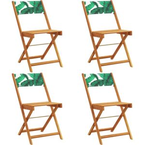 vidaXL Klappbare Gartenstühle - 4 Stück mit Blattmuster vidaXL Klappbare Gartenstühle - 4 Stück mit Blattmuster
