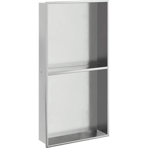 vidaXL Shower Niche - Stainless Steel Brushed Silver Wall Recessed Shelf vidaXL Shower Niche - Stainless Steel Brushed Silver Wall Recessed Shelf