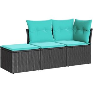 vidaXL 3 Piece Patio Sofa Set with Cushions - Sofa Set vidaXL 3 Piece Patio Sofa Set with Cushions - Sofa Set