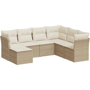 VidaXL Gartenmöbel-Set - Beige, 7-teilig, Modular VidaXL Gartenmöbel-Set - Beige, 7-teilig, Modular