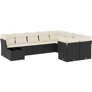 vidaXL Gartenmöbel-Set - Schwarz - 10-tlg. Sofa mit Kissen vidaXL Gartenmöbel-Set - Schwarz - 10-tlg. Sofa mit Kissen