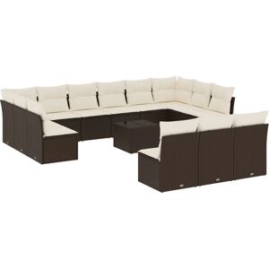 vidaXL Gartenmöbel-Set - Braun und Creme - Garten, Terrasse, Hof vidaXL Gartenmöbel-Set - Braun und Creme - Garten, Terrasse, Hof