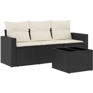 VidaXL Outdoormöbel-Set - Schwarz, 3-teiliges Gartensofa VidaXL Outdoormöbel-Set - Schwarz, 3-teiliges Gartensofa
