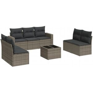 vidaXL 8-tlg. Gartensofa mit Kissen in Beige vidaXL 8-tlg. Gartensofa mit Kissen in Beige