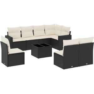 vidaXL 8-teilige Garten-Sofagarnitur mit Kissen - Schwarz - Poly Rattan vidaXL 8-teilige Garten-Sofagarnitur mit Kissen - Schwarz - Poly Rattan