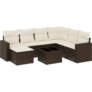 vidaXL Gartenset 8-tlg. mit Kissen - Braun und Creme vidaXL Gartenset 8-tlg. mit Kissen - Braun und Creme