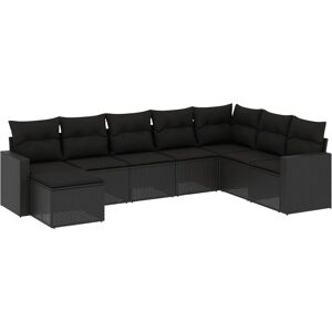 VidaXL Outdoor-Möbelset - Schwarz - 8-teilig Garten VidaXL Outdoor-Möbelset - Schwarz - 8-teilig Garten