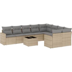 VidaXL Gartenmöbel-Set - Beige, Modulares, 9 Sitze VidaXL Gartenmöbel-Set - Beige, Modulares, 9 Sitze
