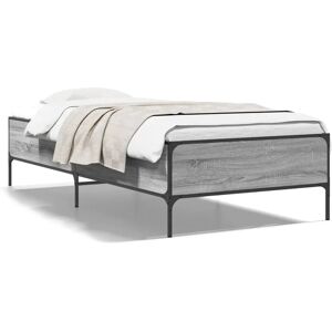 vidaXL Grey Sonoma Bed Frame 100x200 cm - Bed Frame vidaXL Grey Sonoma Bed Frame 100x200 cm - Bed Frame