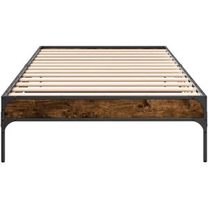 vidaXL Bed Frame Smoked Oak 90x200 cm - Bed Frame vidaXL Bed Frame Smoked Oak 90x200 cm - Bed Frame