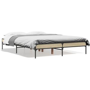 vidaXL Sonoma Oak Bed Frame - 140x190 cm - Stable & Durable vidaXL Sonoma Oak Bed Frame - 140x190 cm - Stable & Durable