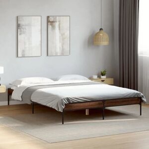 vidaXL Bed Frame Brown Oak 135x190 cm - Bed Frame vidaXL Bed Frame Brown Oak 135x190 cm - Bed Frame