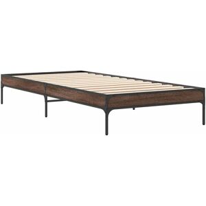 vidaXL Brown Oak Bed Frame 75x190 cm - Support for Mattress vidaXL Brown Oak Bed Frame 75x190 cm - Support for Mattress
