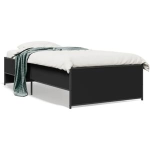 vidaXL 845251 Bettgestell - Schwarz 75x190 cm - Unterstützung & Modernes Design vidaXL 845251 Bettgestell - Schwarz 75x190 cm - Unterstützung & Modernes Design