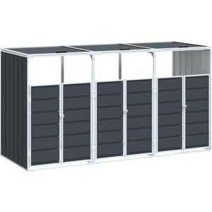 vidaXL Wheelie Bin Storage for Triple Bins - Garden Trash Cover - Steel vidaXL Wheelie Bin Storage for Triple Bins - Garden Trash Cover - Steel