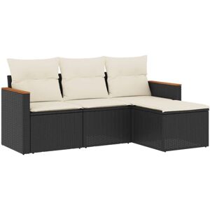 VidaXL Gartenmöbel Set - Strapazierfähiges Poly Rattan - 4 Plätze VidaXL Gartenmöbel Set - Strapazierfähiges Poly Rattan - 4 Plätze