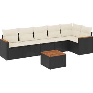 vidaXL 3225986 Gartenmöbel-Set - Schwarz & Creme - 6-tlg. Sofa vidaXL 3225986 Gartenmöbel-Set - Schwarz & Creme - 6-tlg. Sofa