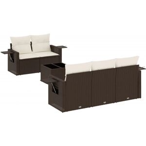 vidaXL Gartenmöbel-Set - Braun - 6-tlg. Sofa mit Kissen vidaXL Gartenmöbel-Set - Braun - 6-tlg. Sofa mit Kissen