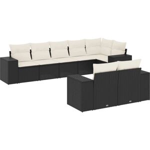 vidaXL Gartenmöbel-Set - Schwarz, 8-teilig, Modulares Sofa vidaXL Gartenmöbel-Set - Schwarz, 8-teilig, Modulares Sofa