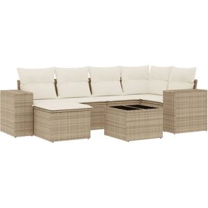 vidaXL Gartenmöbel-Set - Beige Modulares Sofa mit Stauraum vidaXL Gartenmöbel-Set - Beige Modulares Sofa mit Stauraum