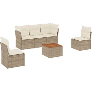VidaXL Beiges Gartenmöbel-Set - Sofa, Tisch & Kissen VidaXL Beiges Gartenmöbel-Set - Sofa, Tisch & Kissen