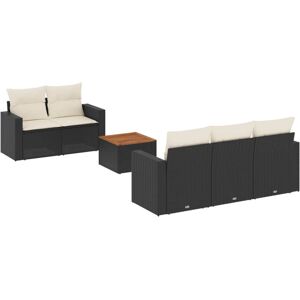 vidaXL 6-tlg. Garten-Sofagarnitur mit Kissen - schwarz, creme - Gartenmöbel-Set vidaXL 6-tlg. Garten-Sofagarnitur mit Kissen - schwarz, creme - Gartenmöbel-Set