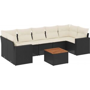 VidaXL 8-tlg. Gartenmöbel-Set aus Poly-Rattan in Schwarz VidaXL 8-tlg. Gartenmöbel-Set aus Poly-Rattan in Schwarz