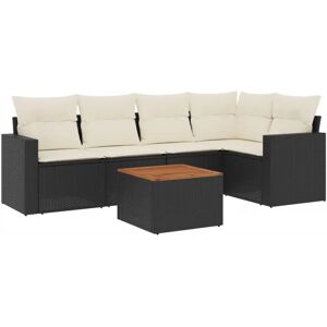 VidaXL Outdoor Möbelset - Modular Schwarz Beige Gartensofa VidaXL Outdoor Möbelset - Modular Schwarz Beige Gartensofa