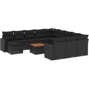 VidaXL Gartenmöbelset - Schwarz - 13-tlg. Sofagarnitur VidaXL Gartenmöbelset - Schwarz - 13-tlg. Sofagarnitur