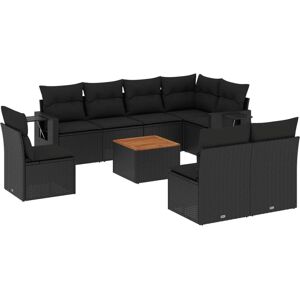 VidaXL Outdoor-Möbelset - Schwarz - Gartencouch 8 Stück VidaXL Outdoor-Möbelset - Schwarz - Gartencouch 8 Stück
