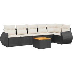 VidaXL Gartenmöbelset - Schwarz und Creme - 7-tlg. Set VidaXL Gartenmöbelset - Schwarz und Creme - 7-tlg. Set