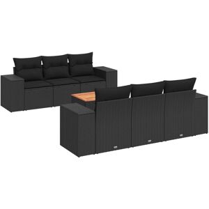 VidaXL Gartenmöbel-Set - Wetterfest, Modular, Schwarz VidaXL Gartenmöbel-Set - Wetterfest, Modular, Schwarz